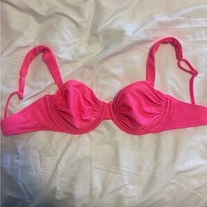 Hollister Hot Pink Ribbed Underwire Bikini SET